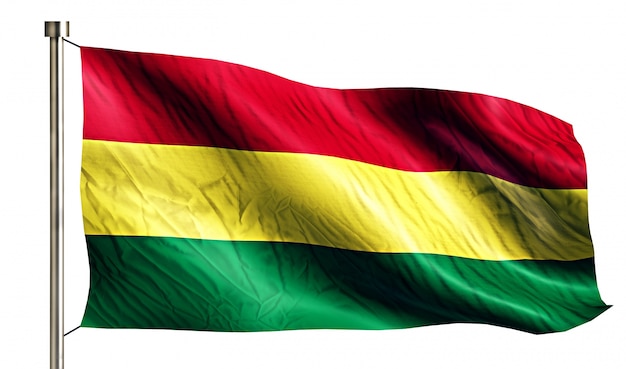 ボリビアの国旗は 3dの白い背景を分離 無料の写真