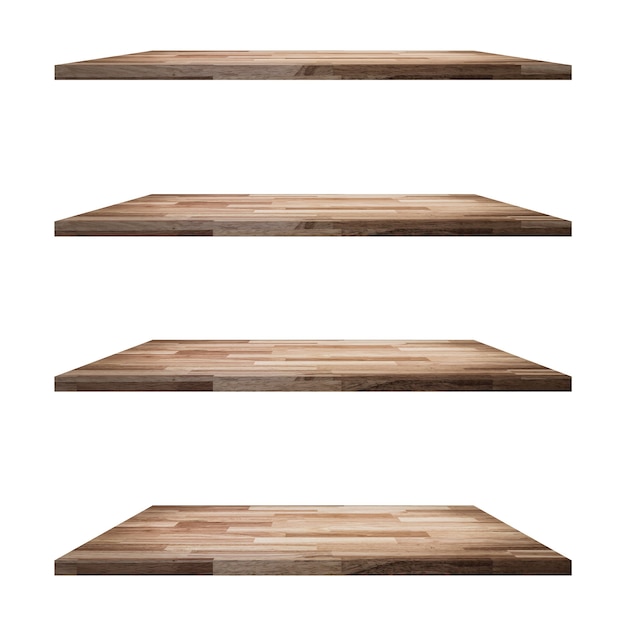 4 Wood Shelves Table Isolated Display, Best Type Of Wood For Shelves