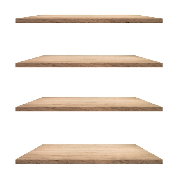 4 Wood Shelves Table Isolated, Best Wood For Shelves