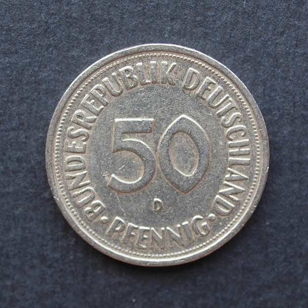 Premium Photo | 50 pfennings coin, germany