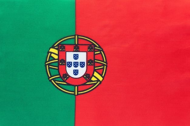 ポルトガルの国旗 繊維の背景 国際世界ヨーロッパの国の象徴 プレミアム写真
