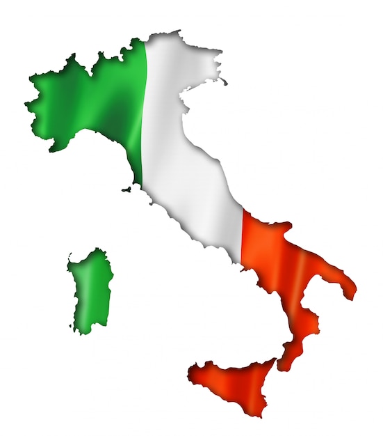 イタリア国旗マップ プレミアム写真