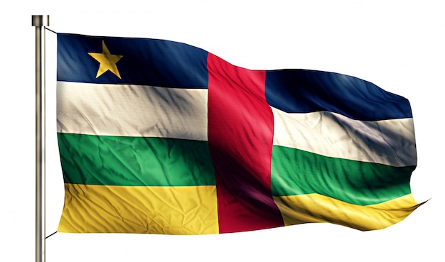 中央アフリカ共和国 国旗 隔離された 白 背景 無料の写真