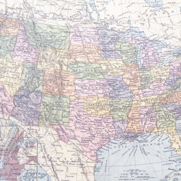 アメリカ全土地図の記載 無料の写真