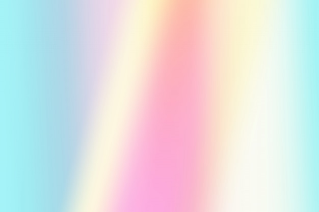 シンプルなグラデーション淡いピンク 青 黄色のパステルカラーのホログラフィック背景 プレミアム写真