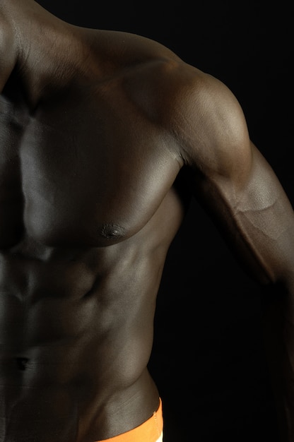 筋肉のある黒人 プレミアム写真