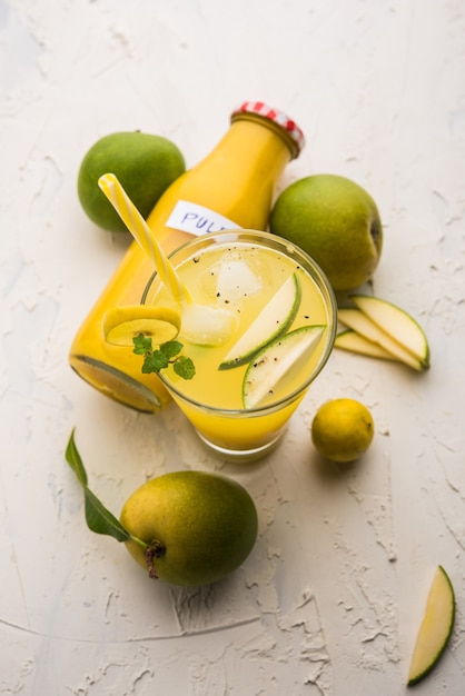 Premium Photo | Aam panna or panha or salty and sweet green mango juice