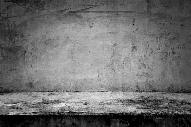 抽象的な背景黒い部屋暗いコンクリートの壁と床 プレミアム写真