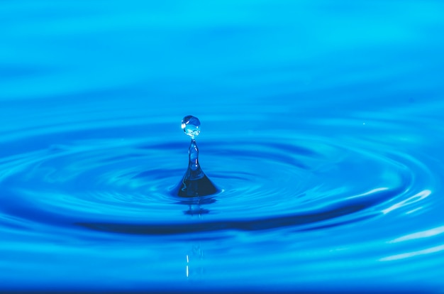 Premium Photo | Abstract background of blue water drop falling down