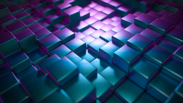 Premium Photo | Abstract background of metal glossy cubes