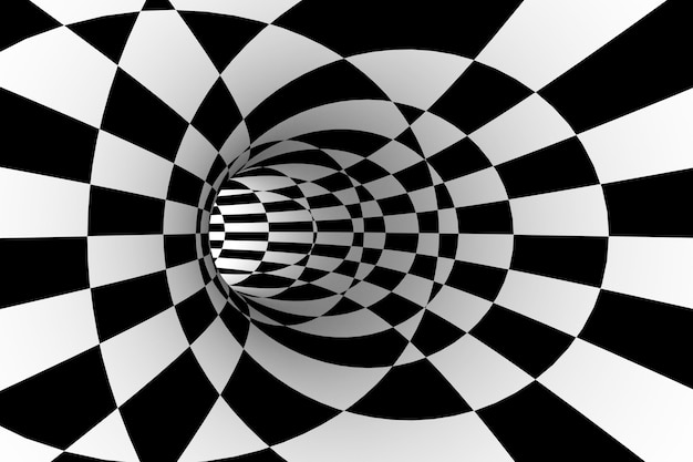 Premium Photo | Abstract background, tunnel illusion checkered black ...