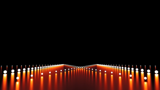 輝きと道路の抽象的な背景 3dイラスト 3dレンダリング プレミアム写真