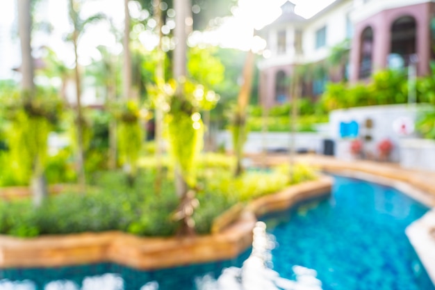 Abstract blur and defocus beautiful outdoor swimming pool in hotel ...