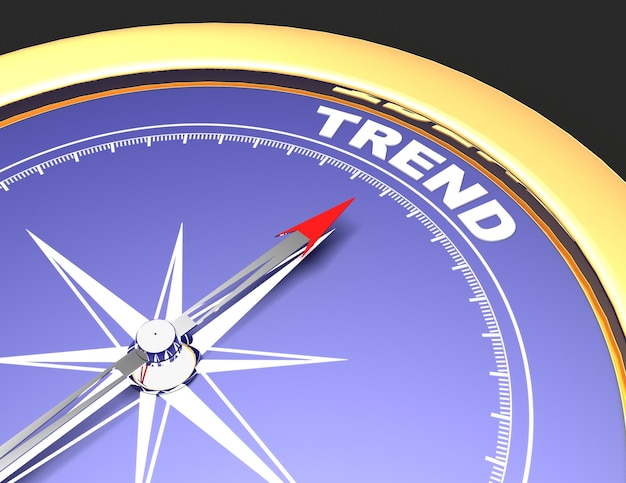 Premium Photo Abstract Compass With Needle Pointing The Word Trend