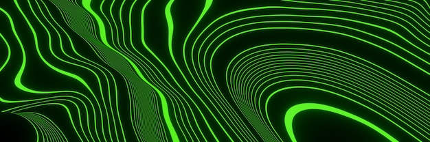 Premium Photo | Abstract green topographic contour lines. 3d illustration.