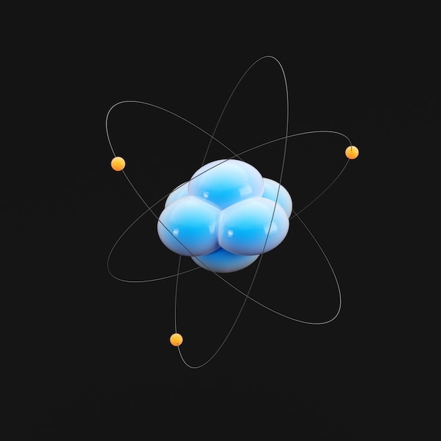 Premium Photo | Abstract image of atom on dark