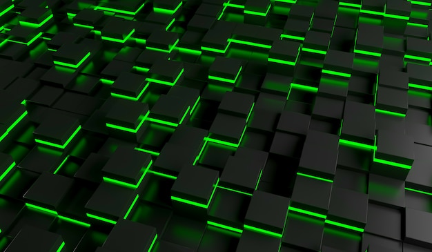 Premium Photo | Abstract image of cubes background in green light. 3d ...