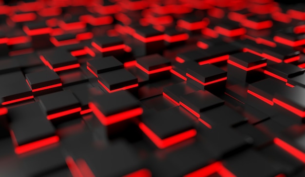 Premium Photo | Abstract image of cubes background in red light