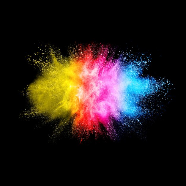 Premium Photo | Abstract multicolored dust explosion.