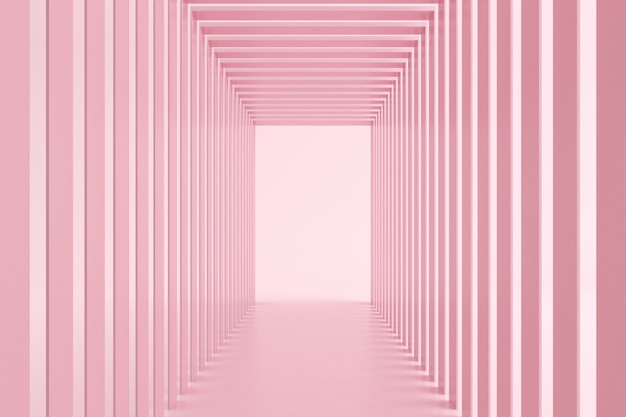 Premium Photo | Abstract pink corridor, 3d space.