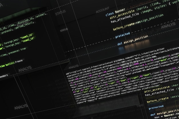 Premium Photo | Abstract programming background with code lines and 3d ...