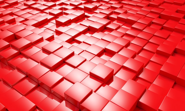 Premium Photo | Abstract red cube blocks background 3d render