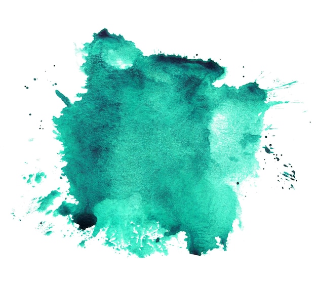 Premium Photo | Abstract turquoise watercolor splash isolated on white ...