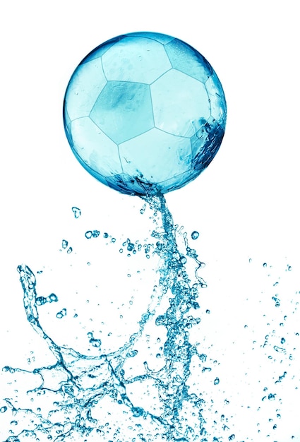 Premium Photo | Abstract water soccer ball splash isolated on white ...