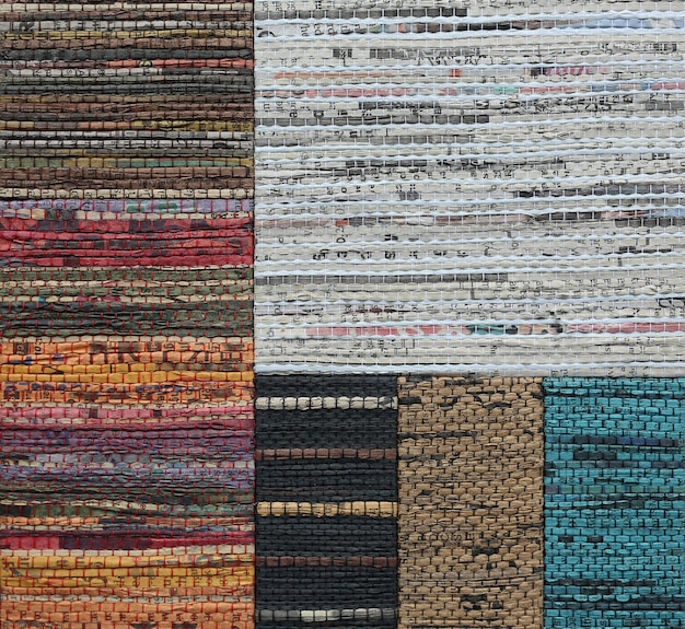 Abstract weave texture made from recycled newspaper texture Premium Photo