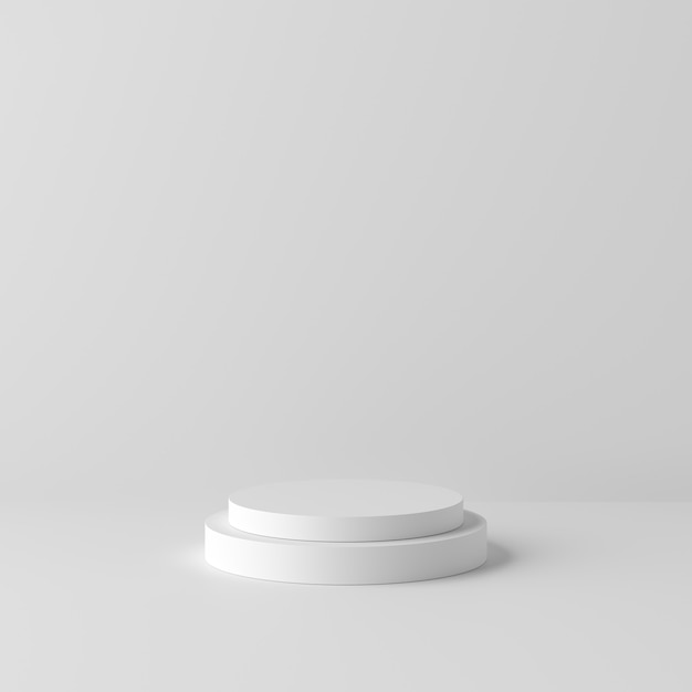 Abstract white background with geometric shape podium for product. minimal concept. 3d rendering Premium Photo