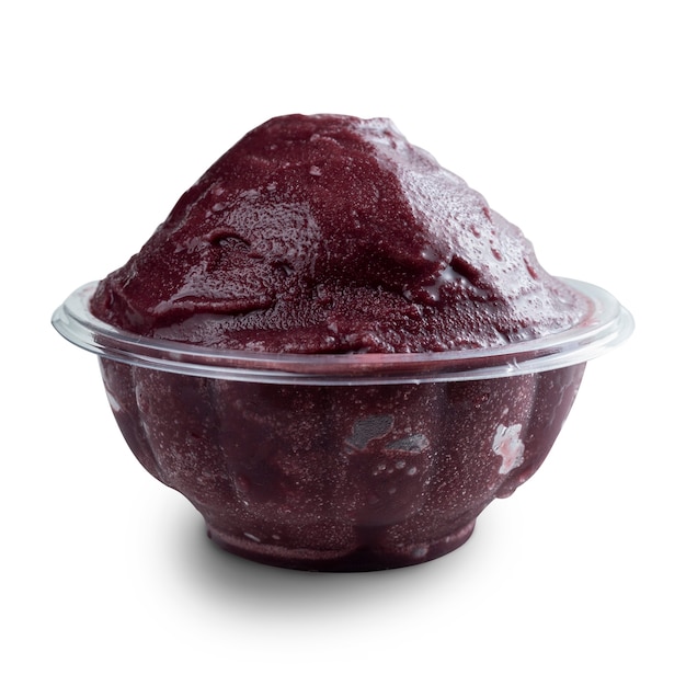 Premium Photo | Acai, brazilian frozen acai berry ice cream bowl. front ...