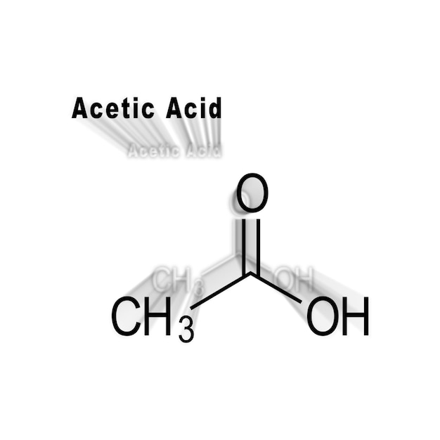 Premium Photo | Acetic acid, structural chemical formula on a white ...