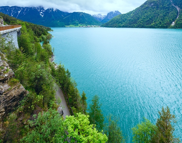 Premium Photo Achensee Lake Achen Summer View From Up With Cloudy