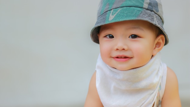 Premium Photo | Adorable black haired asian kid