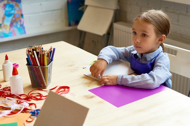 Premium Photo | Adorable little girl in development school