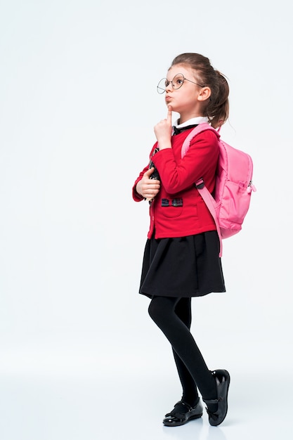 little girl with backpack