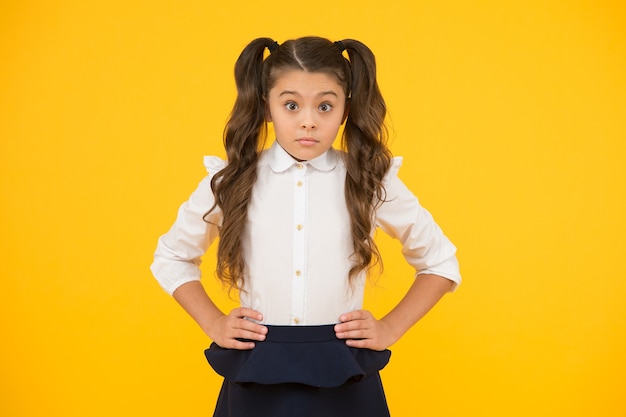 Premium Photo | Adorable schoolgirl. emotional expression schoolgirl ...