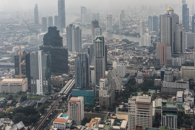 Free Photo | Aerial cityscape of picturesque bangkok at daytime from ...