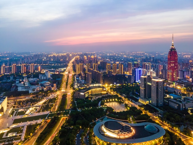 Premium Photo | Aerial photography changzhou city building skyline ...