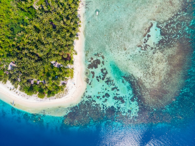 Premium Photo | Aerial top down view banyak islands sumatra tropical ...