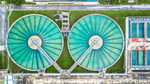 Premium Photo Aerial Top View Recirculation Solid Contact Clarifier