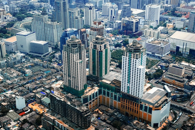 Premium Photo Aerial View Of Bangkok Modern Office Buildings Condominium In Bangkok City Bkk Tailand