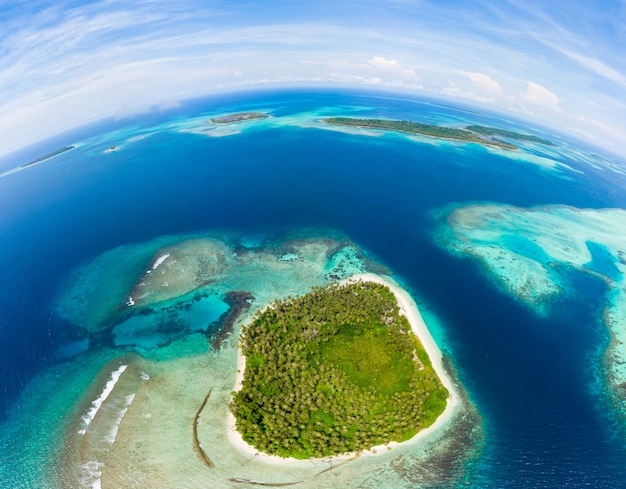 Premium Photo | Aerial view banyak islands sumatra tropical archipelago ...