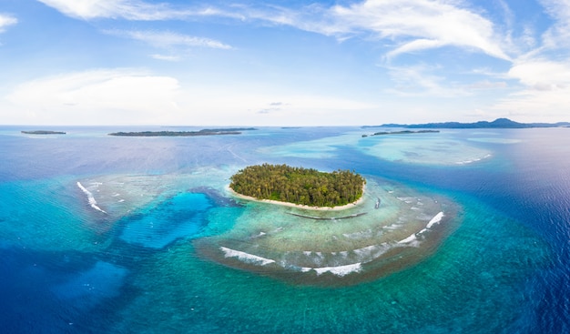 Premium Photo | Aerial view banyak islands sumatra tropical archipelago ...