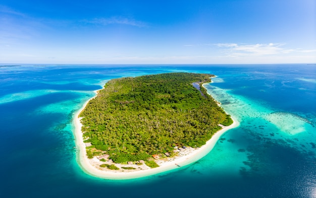 Aerial view banyak islands sumatra  tropical archipelago 