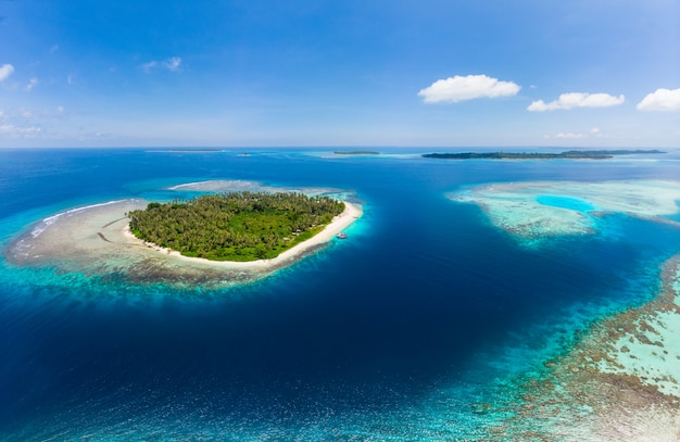 Premium Photo | Aerial view banyak islands sumatra tropical archipelago ...