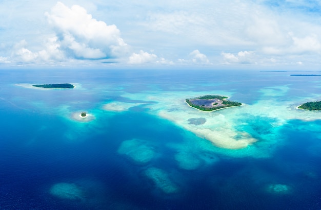 Premium Photo | Aerial view banyak islands sumatra tropical archipelago ...