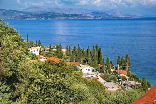 Premium Photo | Aerial view of barbati in corfu in greece