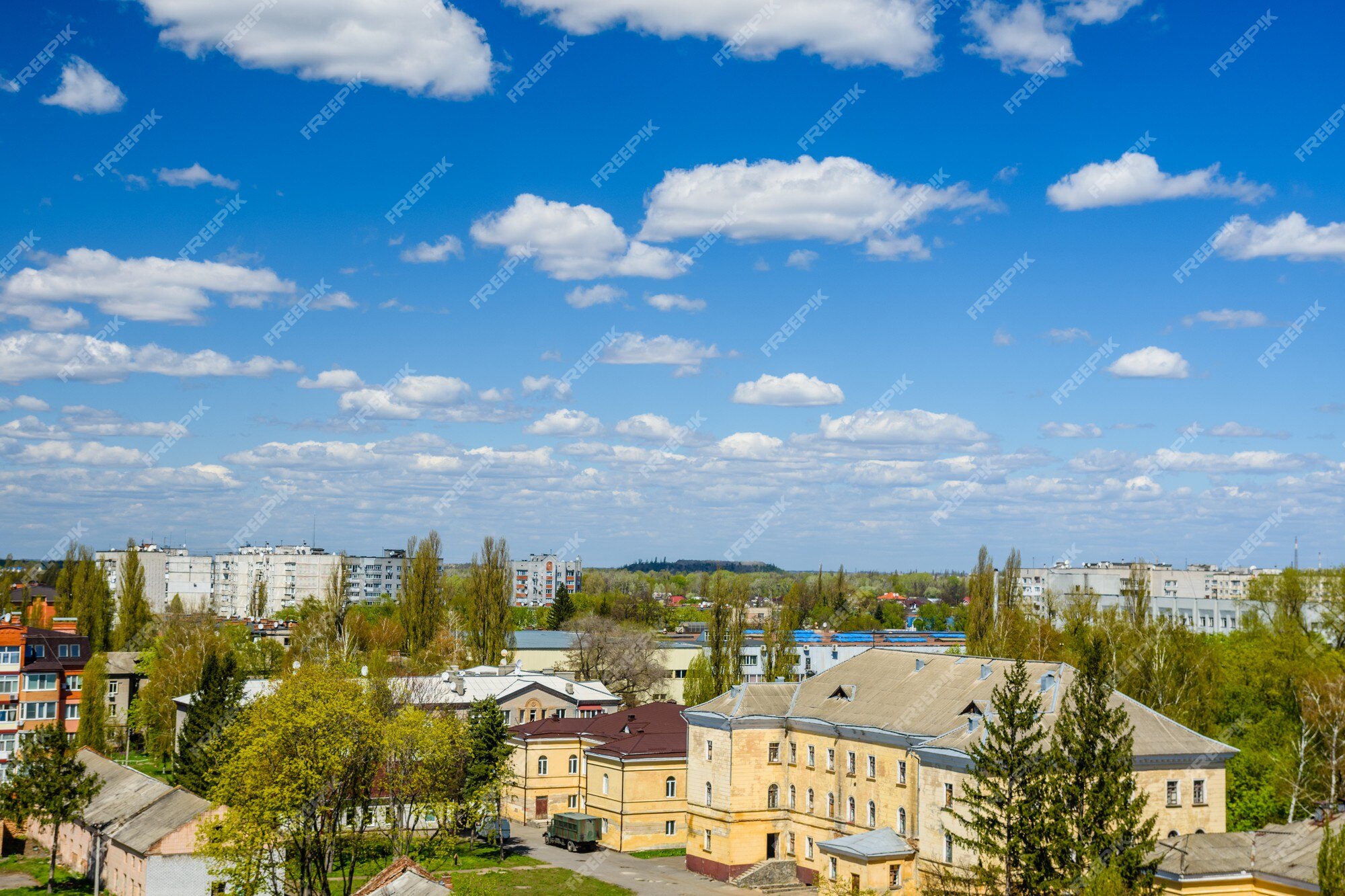 Premium Photo | Aerial view on a city kremenchug in ukraine