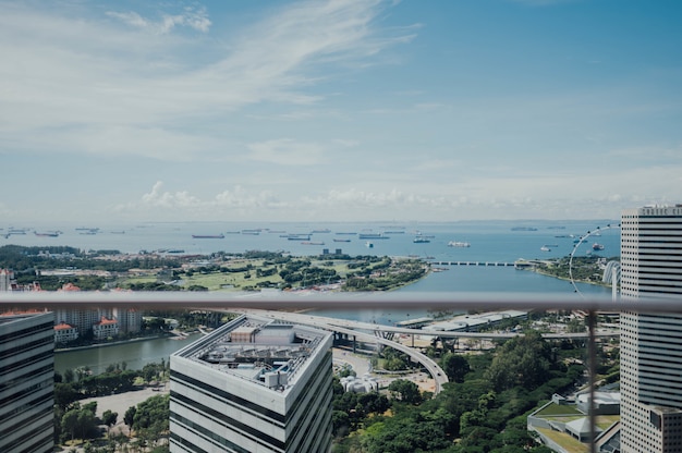 Free Photo | Aerial view of a city with the sea